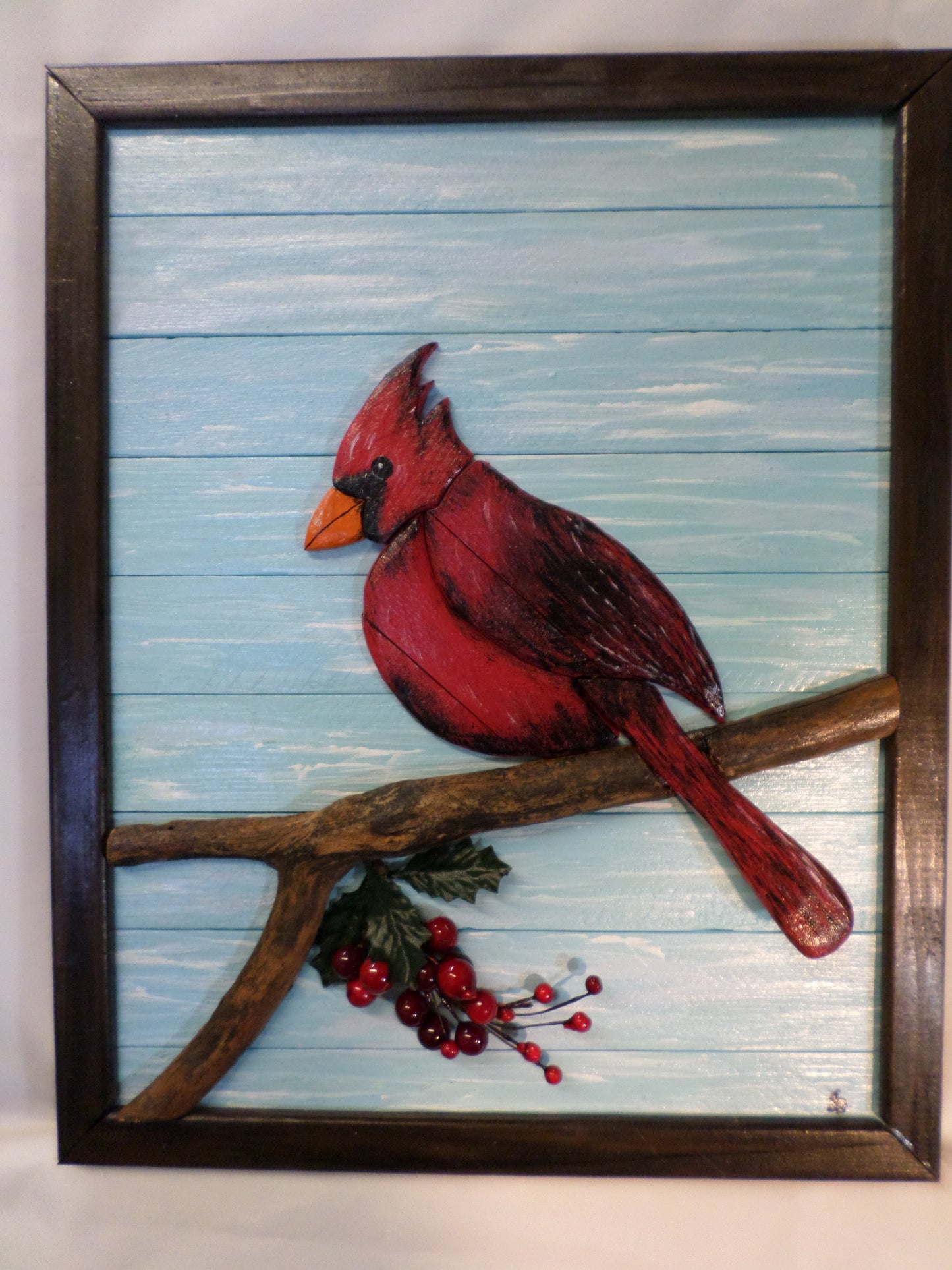 Cardinal Wooden Picture